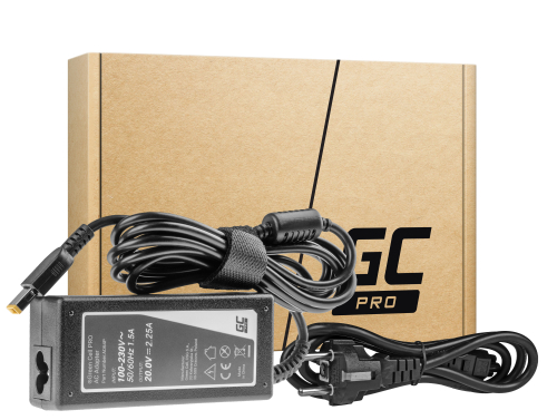 Nabíječka pro Lenovo ThinkPad T470 45W 2.25A obdélníkový (Lenovo Slim Tip) - Green Cell