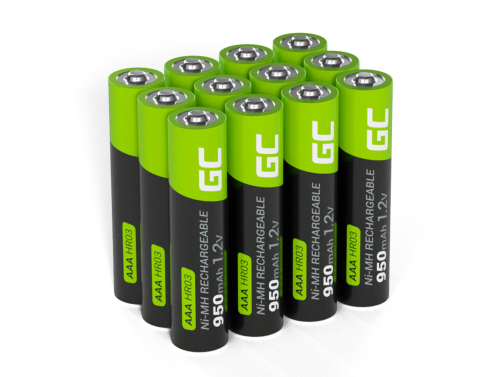 12x akumlátory AAA R3 950mAh Ni-MH dobíjecí baterie Green Cell