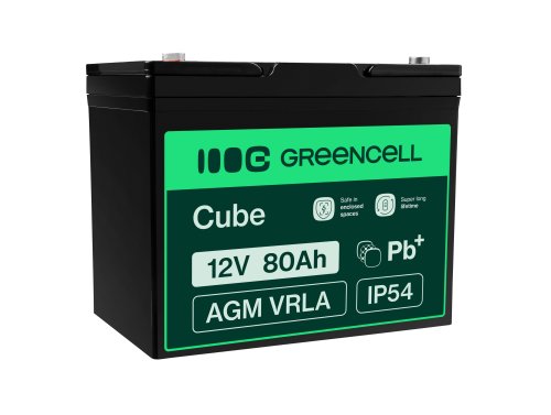 Baterie Green Cell® AGM 12V 80Ah VRLA bezúdržbová olověná baterie pro jachtu plachetnici solární obytné přívěsy obytné