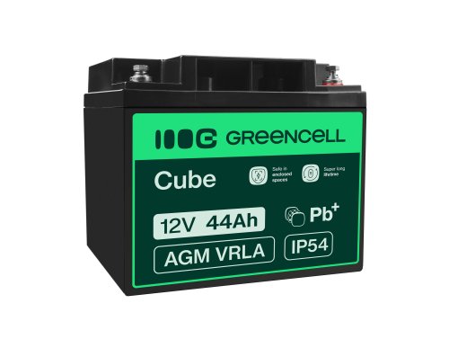 Green Cell® Gelová baterie AGM 12V 44Ah akumulátorová baterie koloběžka loď sekačka na trávu